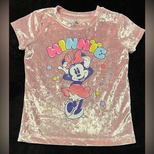 NWOT Disney Minnie Mouse Pink Velvet Girls 4T T-Shirt